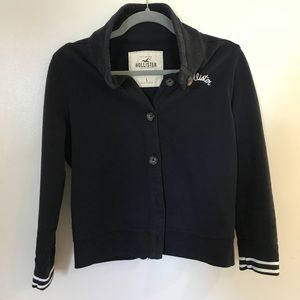 Navy Hollister Button-Up Fleece
